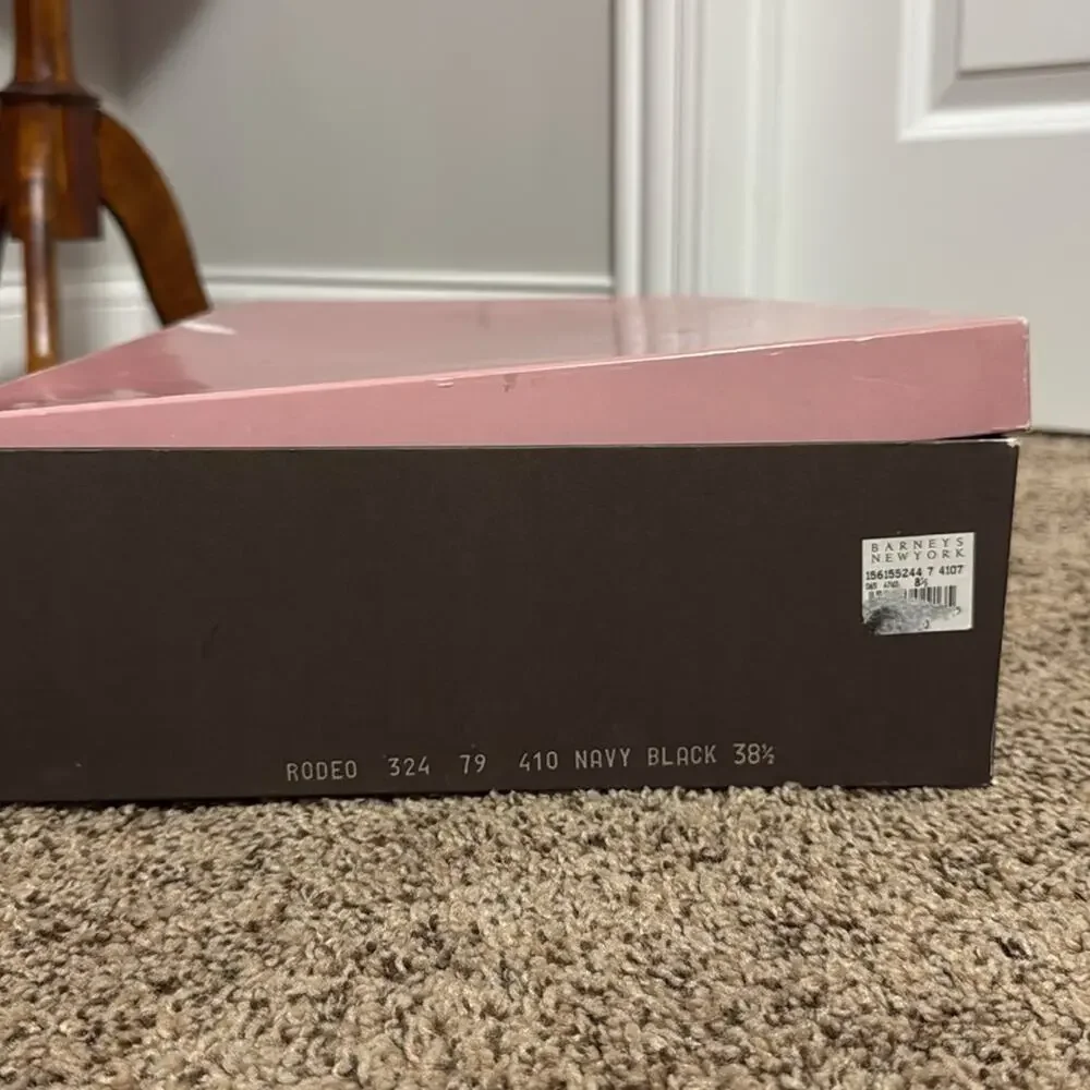 Used Alexandra Neel Navy Suede Boots with strappy detail - Picture 8 of 8